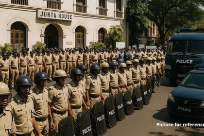 Heavy Police Deployment Outside Junta House Ahead of Taxi Operators’ Protest