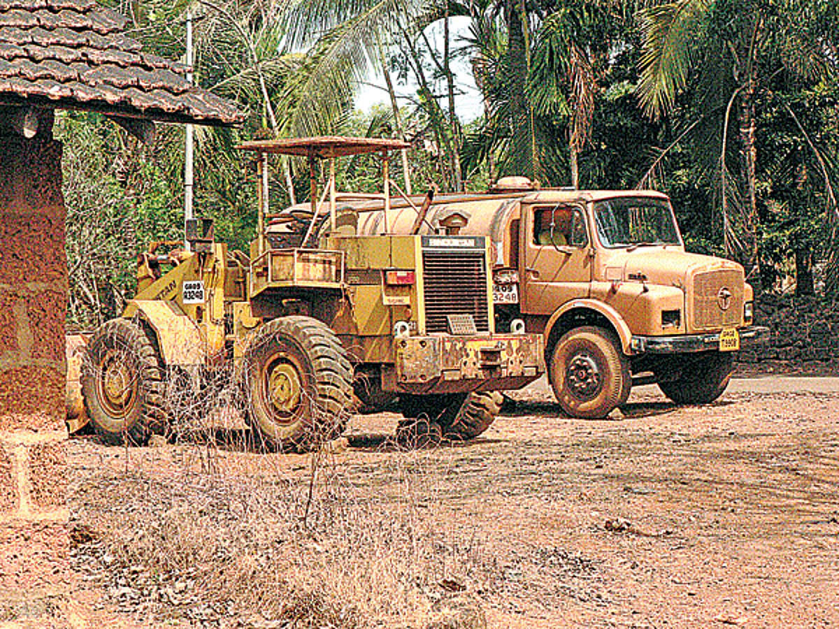 Heavy machinery gathering dust in the mining belt in South Goa.