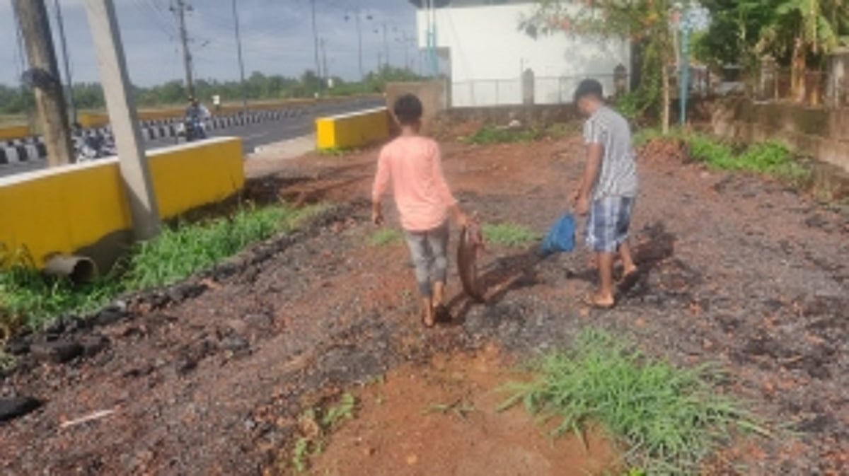 Heavy rainfall causes influx of catfish near Bodgeshwar Temple, Mapusa
