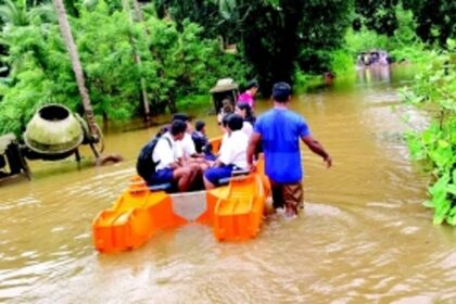 Heavy rains cause River Mhadei to overflow; Usgao-Ganjem flooded