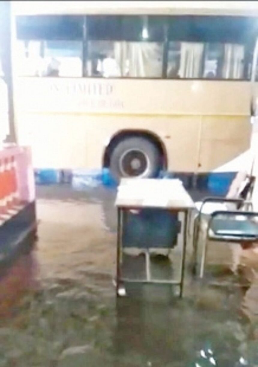 Heavy rains inundate KTC depot at Margao 1 Heavy rains inundate KTC depot at Margao