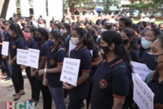 Hedgewar school holds rally  in support of offline classes