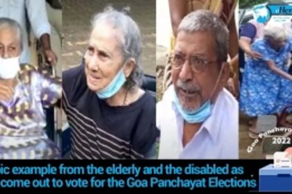 Heroic example from the elderly and the disabled as they come out to vote in the Goa Panchayat Election