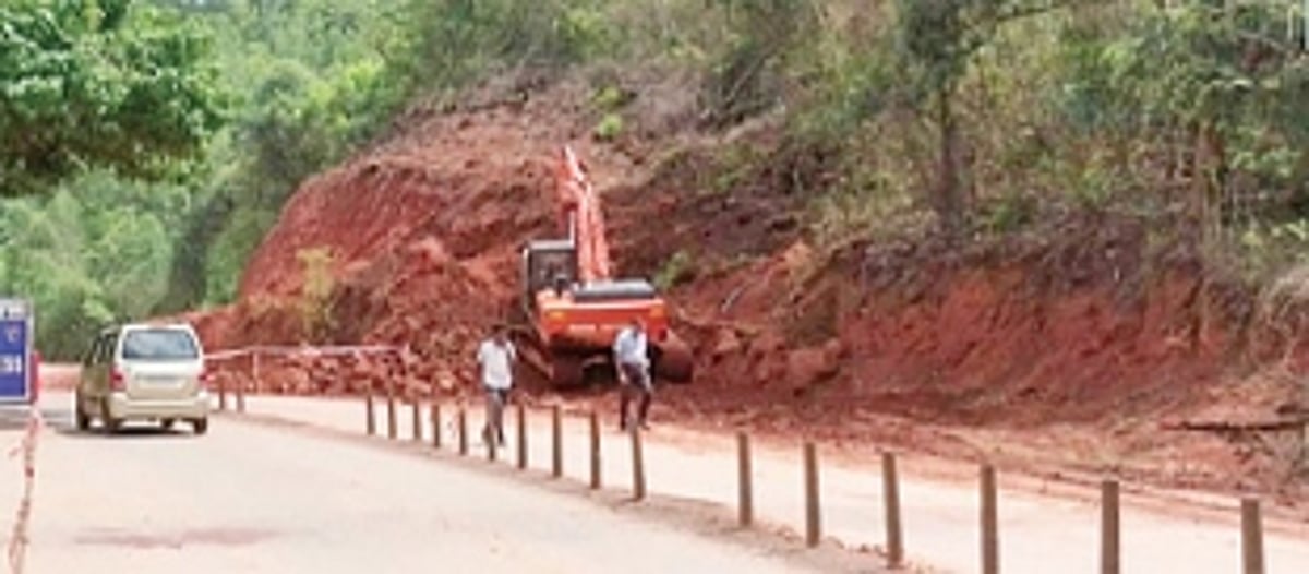 Hill-cutting on NH in Ponda sparks landslide fears