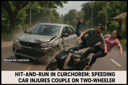 Hit-and-Run in Curchorem: Speeding Car Injures Couple on Two-Wheeler