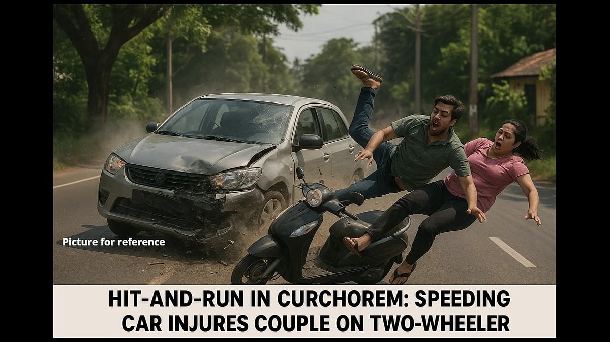 Hit-and-Run in Curchorem: Speeding Car Injures Couple on Two-Wheeler