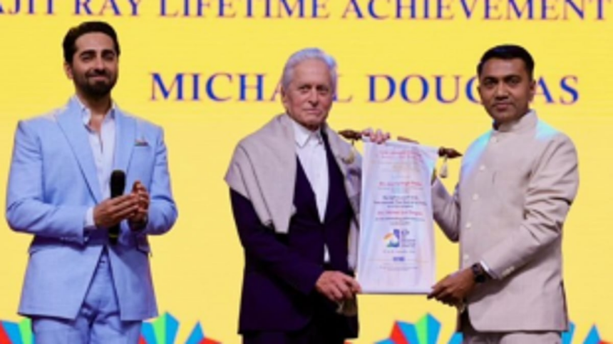 Hollywood veteran Michael Douglas honoured with Satyajit Ray Lifetime Achievement Award. 1 Hollywood veteran Michael Douglas honoured with Satyajit Ray Lifetime Achievement Award.