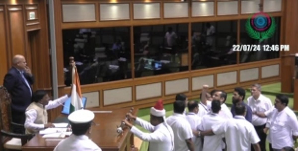 House Adjourned, Opposition walks into well of the House demanding equal number of Calling Attention