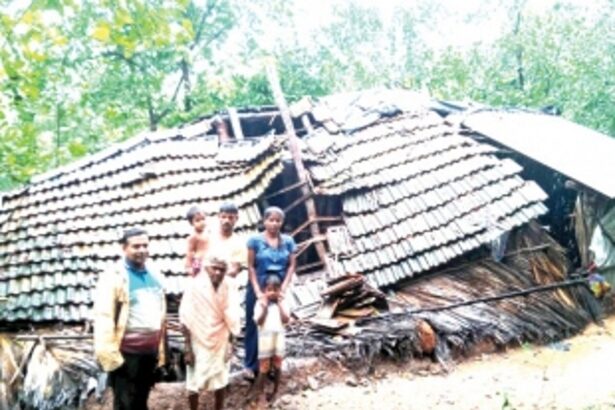 House collapses in heavy rains  and gusty winds at Gawane