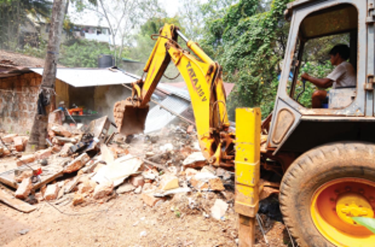 House razed for encroaching on church property