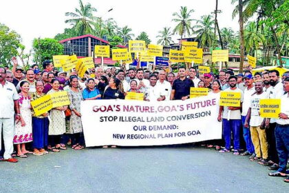 Hundreds rally in Chinchinim against land conversions, demand new Regional Plan