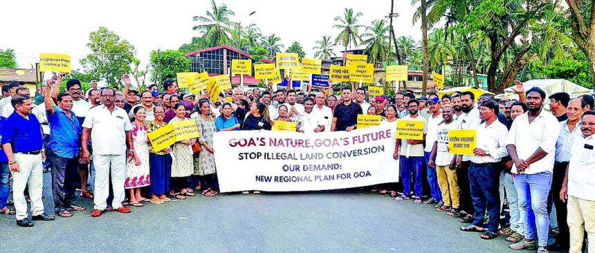 Hundreds rally in Chinchinim against land conversions, demand new Regional Plan 1 Hundreds rally in Chinchinim against land conversions, demand new Regional Plan