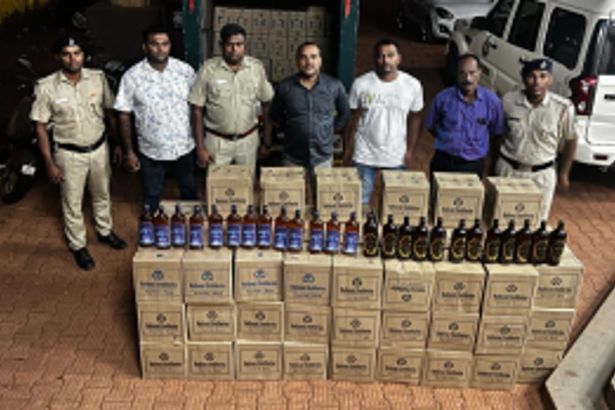 Illegal Liquor Seized on NH-66 Highway Near Naibag BCP, Pernem, Goa