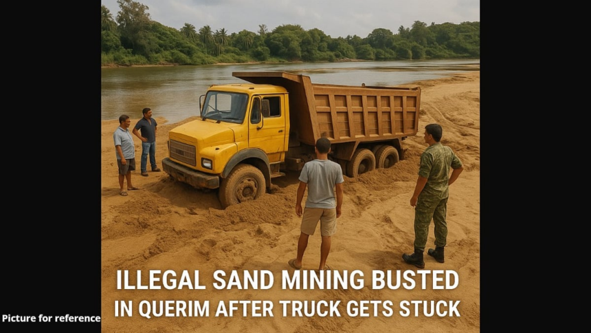 Illegal Sand Mining Busted in Querim After Truck Gets Stuck 1 Illegal Sand Mining Busted in Querim After Truck Gets Stuck