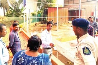 Illegal land filling inspected  along NH 66 at Mapusa