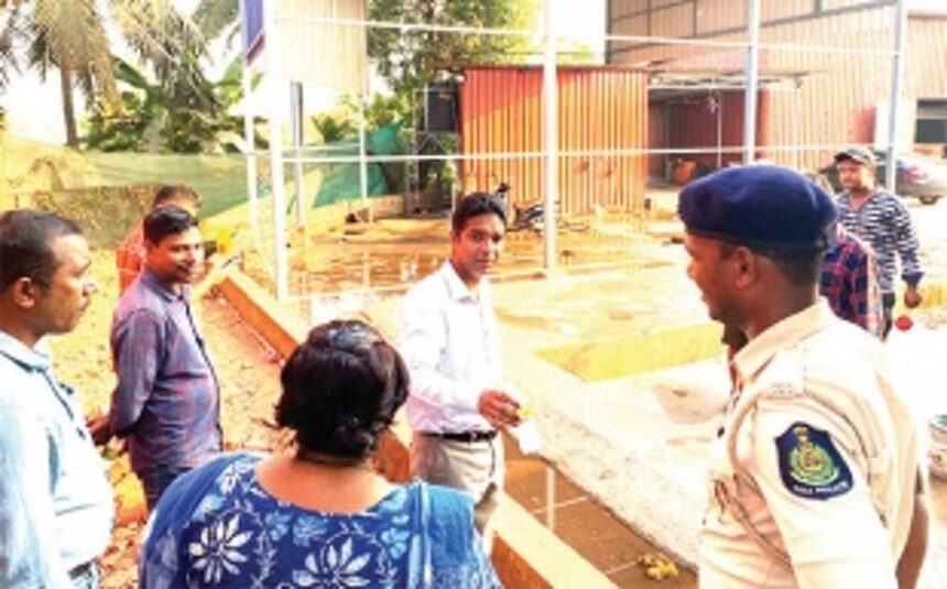 Illegal land filling inspected  along NH 66 at Mapusa