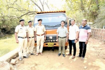 Illegal sand extraction site  raided at Colvale, truck seized