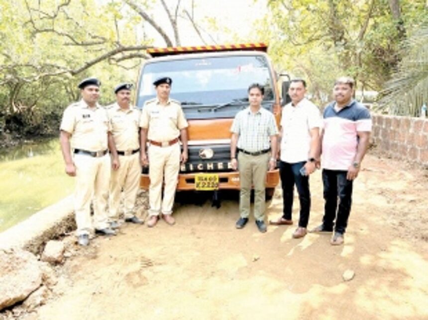 Illegal sand extraction site raided at Colvale, truck seized
