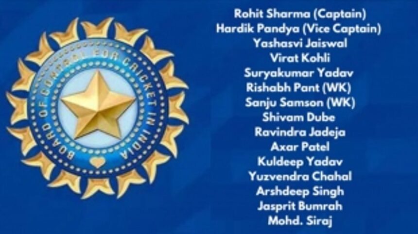 India Announces Powerful 15-Member Squad for 2024 T20 World Cup