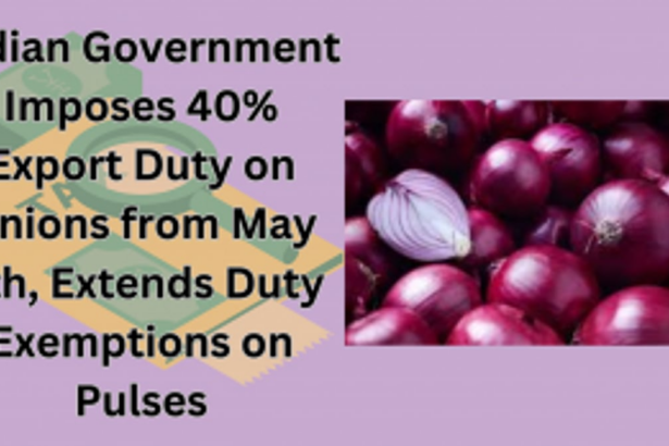 Indian Government Imposes 40% Export Duty on Onions from May 4th, Extends Duty Exemptions on Pulses