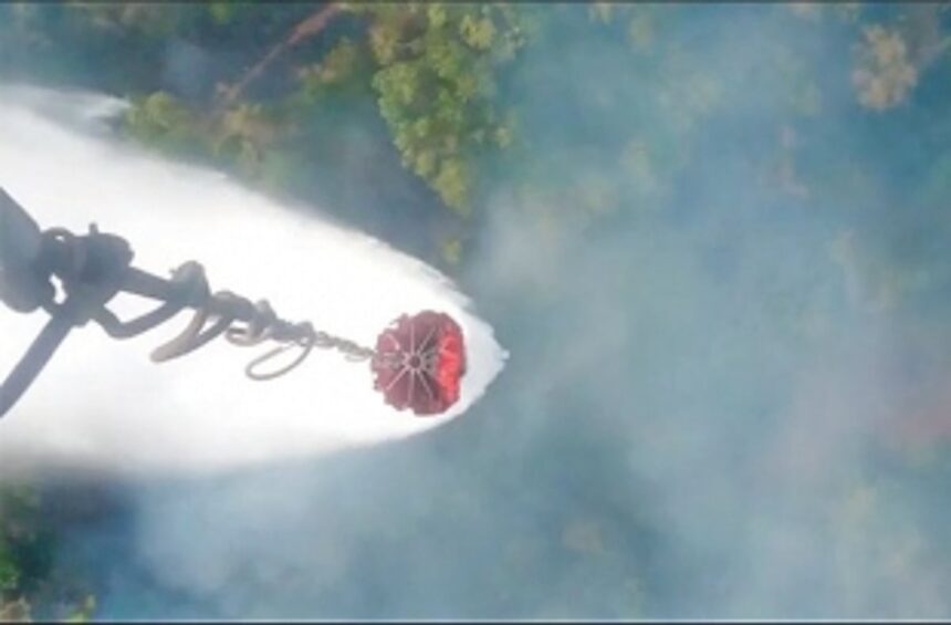 Indian Navy and Air Force help in fire fighting