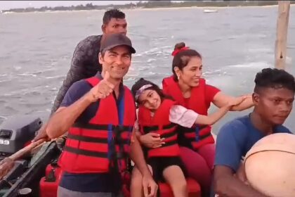 Indian cricketer Mohammad Kaif and family experience fishing with Pele at Benaulim