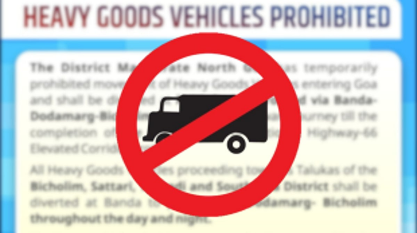 Inter-state heavy vehicles traffic diversion due to Porvorim Six-Lane Corridor