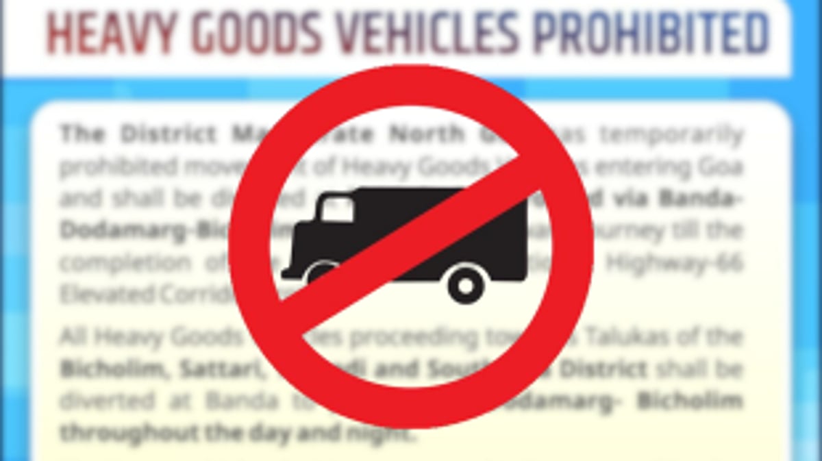 Inter-state heavy vehicles traffic diversion due to Porvorim Six-Lane Corridor