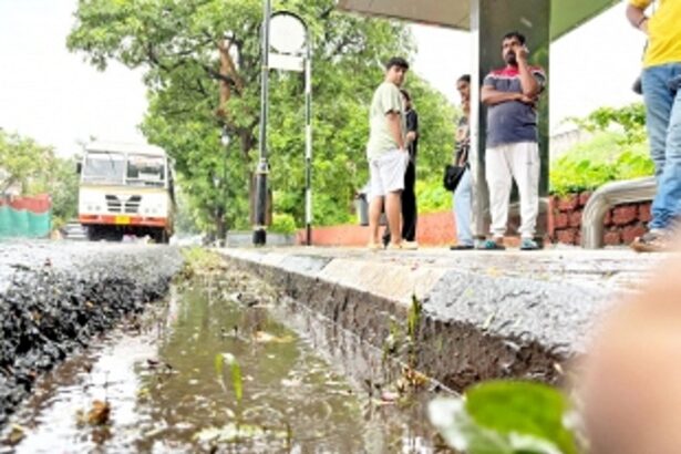 It’s a nightmare for passengers standing at bus stops in muddy puddles