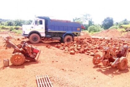 JCB, truck seized  in raid on illegal  laterite stone quarry