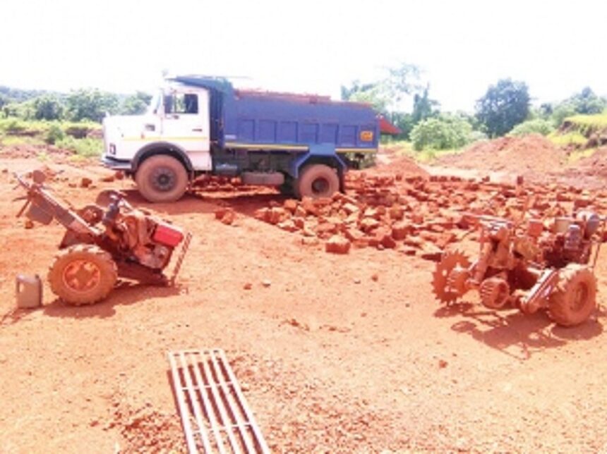 JCB, truck seized  in raid on illegal  laterite stone quarry