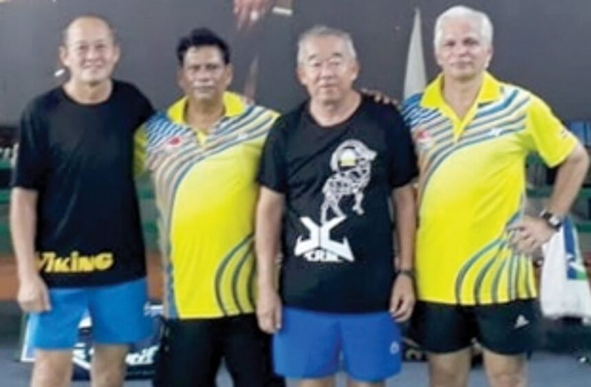 Jeffrey-Pradeep bag silver at veterans badminton 1 Jeffrey-Pradeep bag silver at veterans badminton