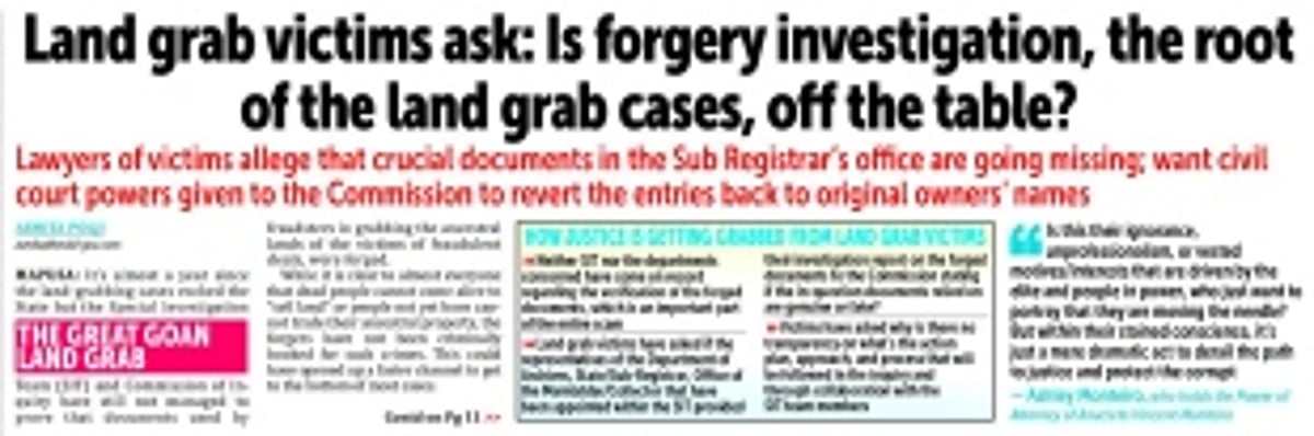 Justice for Goa’s land grab victim goes round and round the corner