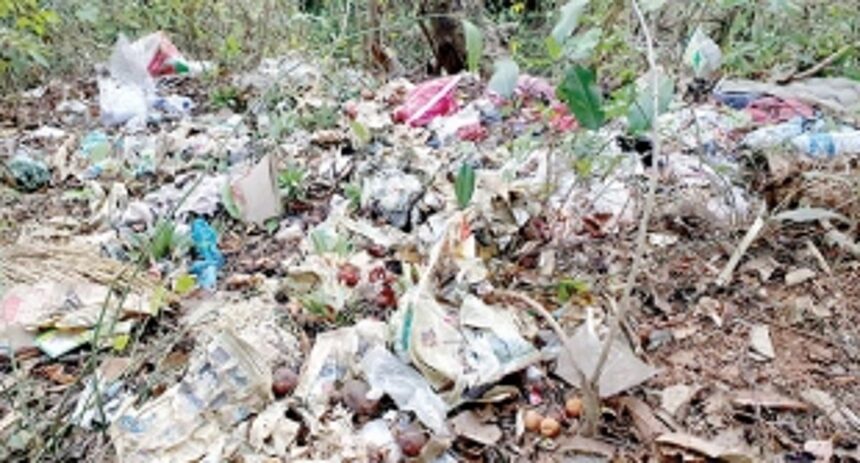 Karmalghat NH66 roadside litter is an eyesore
