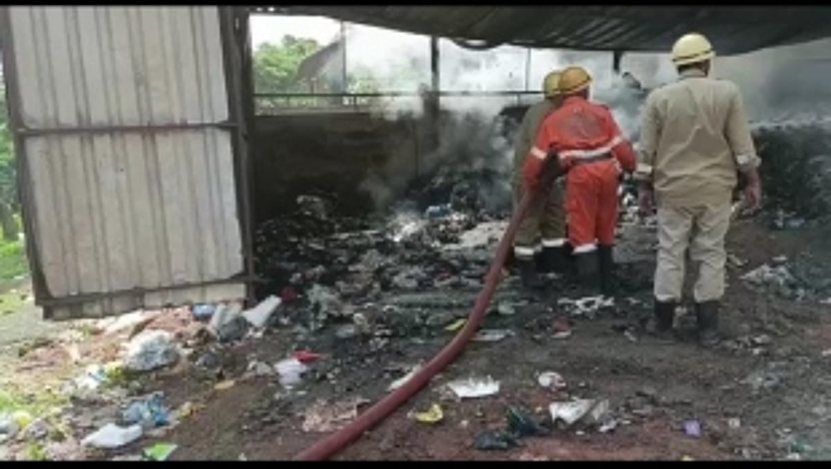Kavlem garbage segregation plant shed engulfed in massive fire; Sarpanch suspects arson