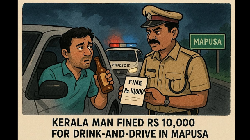 Kerala Man Fined Rs 10,000 for Drink-and-Drive in Mapusa 1 Kerala Man Fined Rs 10,000 for Drink-and-Drive in Mapusa