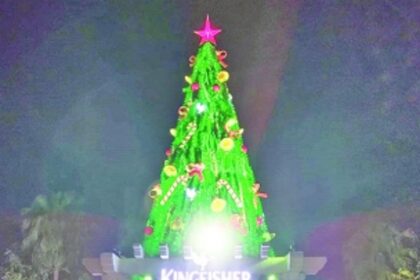 Kingfisher’s majestic 36-feet Christmas Tree illuminates Panjim with festive splendour