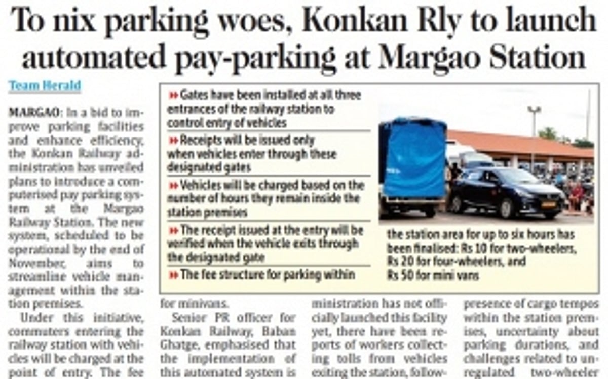 Konkan Railway Corp re-tenders pay-parking contract after citizens protest