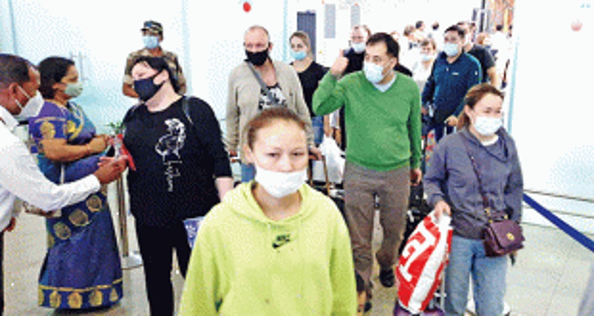 LANDED: The first charter flight of the season touches down from Almaty