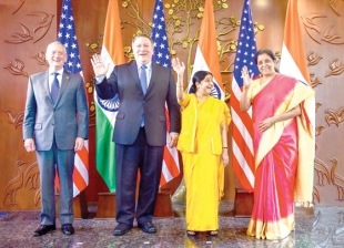 Landmark defence pact inked in first Indo-US 2+2