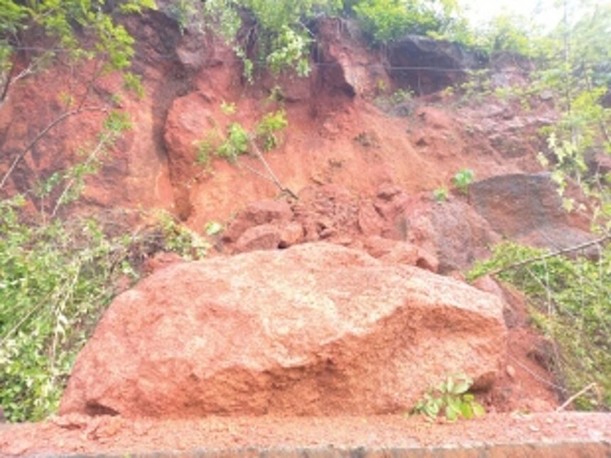Landslide reported at Khandepar 1 Landslide reported at Khandepar