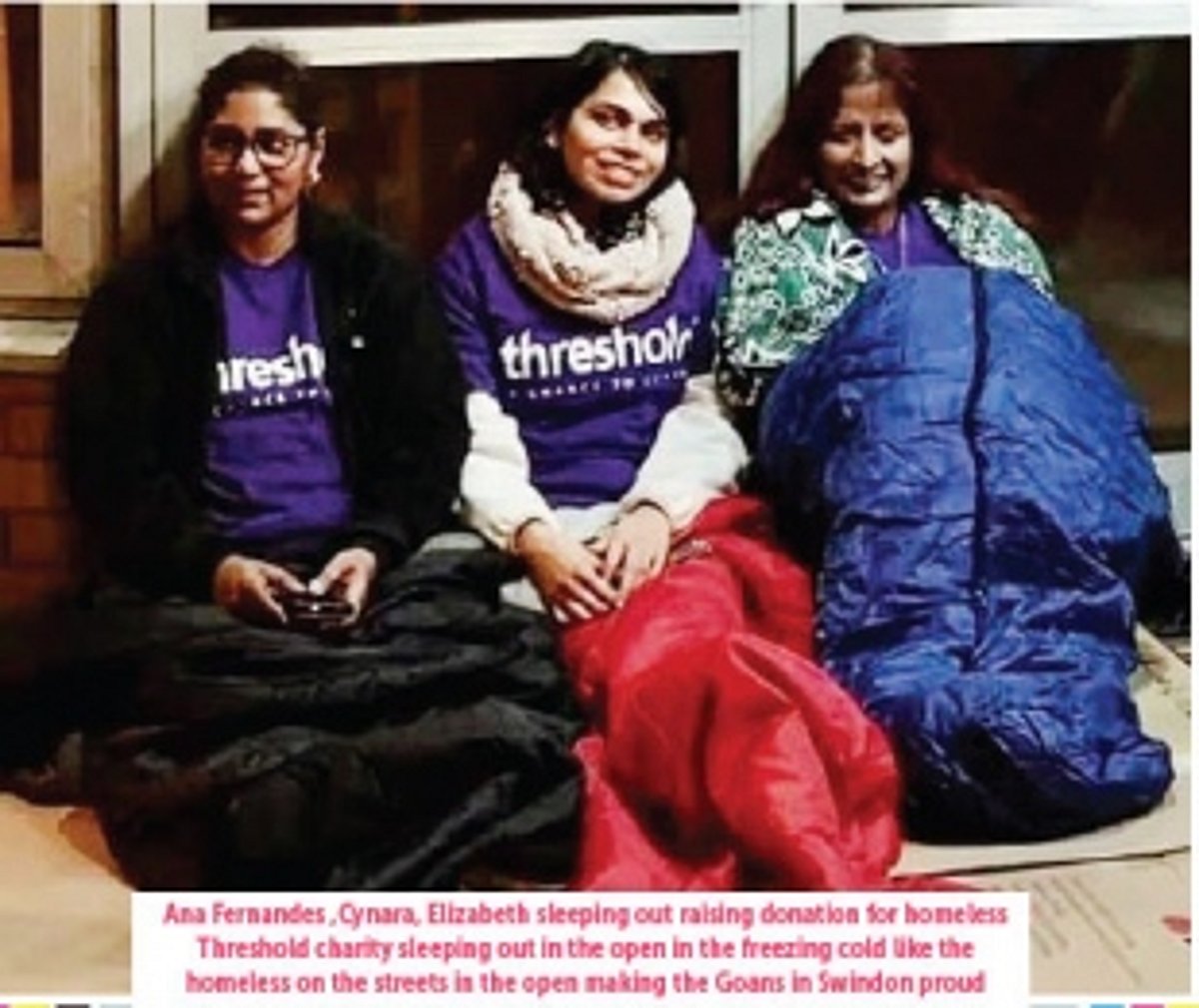 Large hearted Swindon Goans sleep in the cold to raise funds during COVID times
