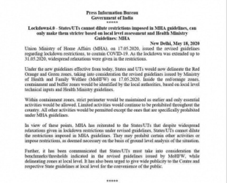 Little change in Lockdown 4.0  as Goa follows MHA guidelines