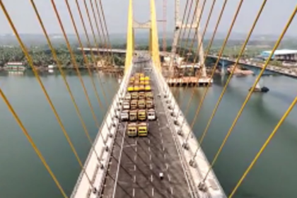 Load testing of new Zuari Bridge begins