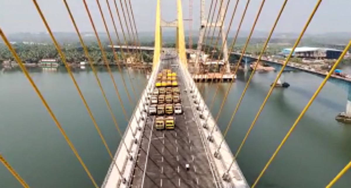 Load testing of new Zuari Bridge begins