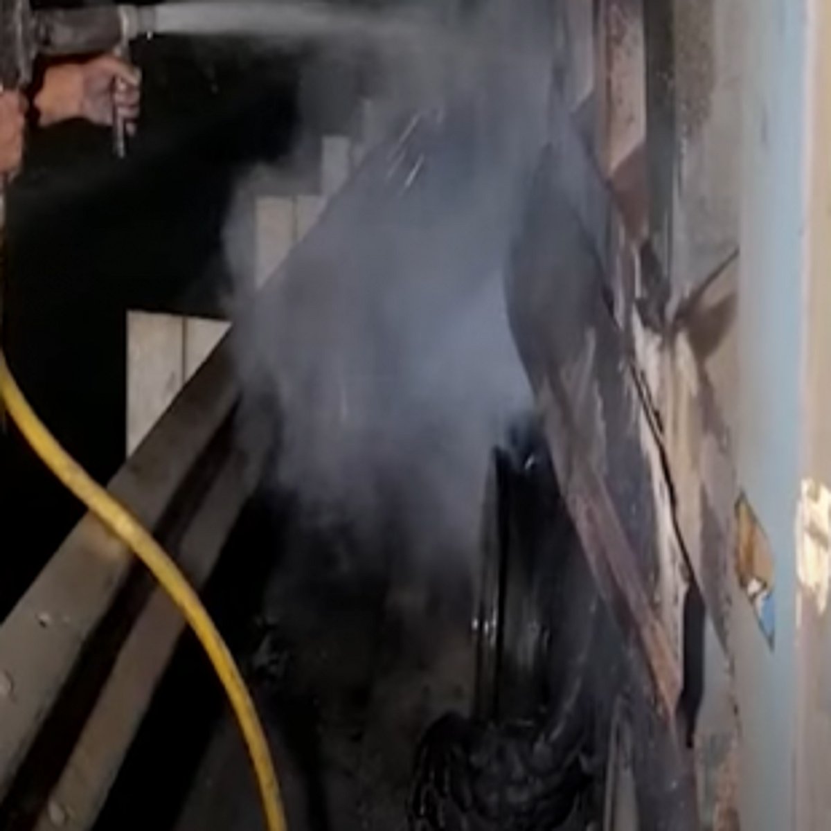 Loaded lorry catches fire   at Mapusa