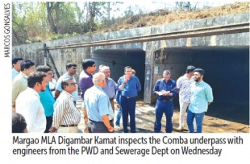 Local officials inspect Comba underpass, plan to demolish faulty sewage chamber to plug leak