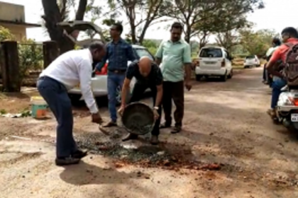 Locals Take Matters Into Their Own Hands, Fill Potholes Ahead of Diwali in Kasarvane, Pernem