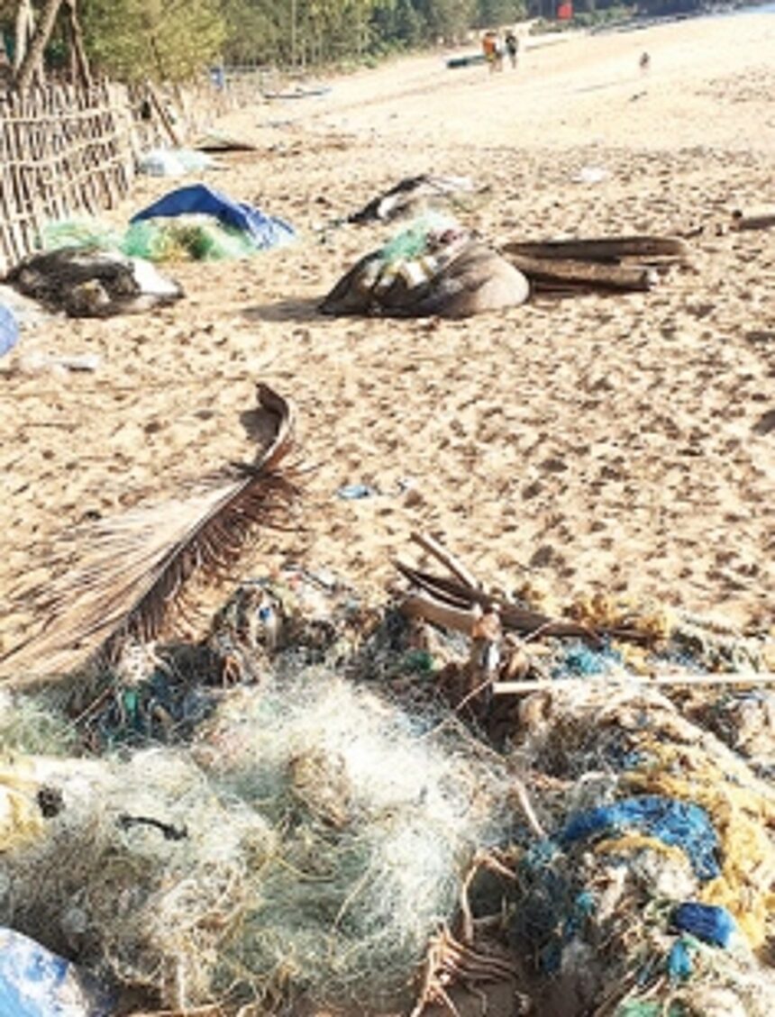 Locals irked over piles of waste on Polem beach 1 Locals irked over piles of waste on Polem beach