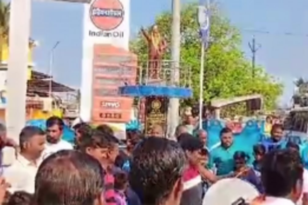 Locals observe the 133rd birth anniversary of B.R. Ambedkar at Sancoale